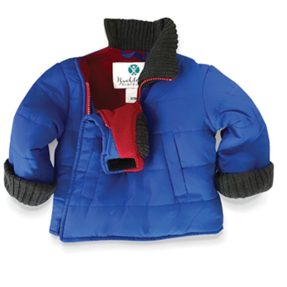 Buckle Me Baby Coats Jacket Blue Fleece Lined Car Seat Adaptable 18 Month Boy